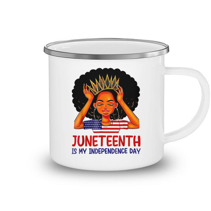 Is My Independence Day 4Th July Black Afro Flag Juneteenth T-Shirt Camping Mug