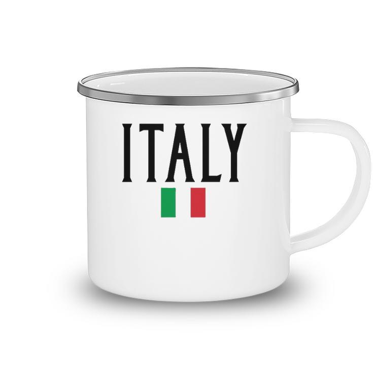 Italy Flag Vintage Black Text Festa Della Repubblica Camping Mug