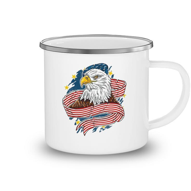 July 4Th American Flag Usa Memorial Patriotic Eagle Pride Camping Mug