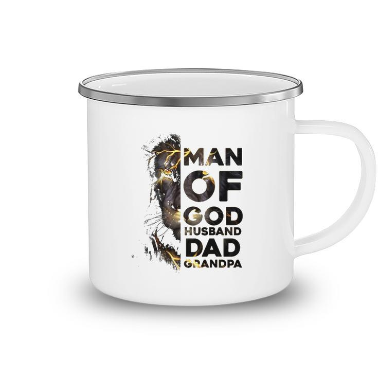 Lion Man Of God Husband Dad Grandpa Fathers Day Camping Mug