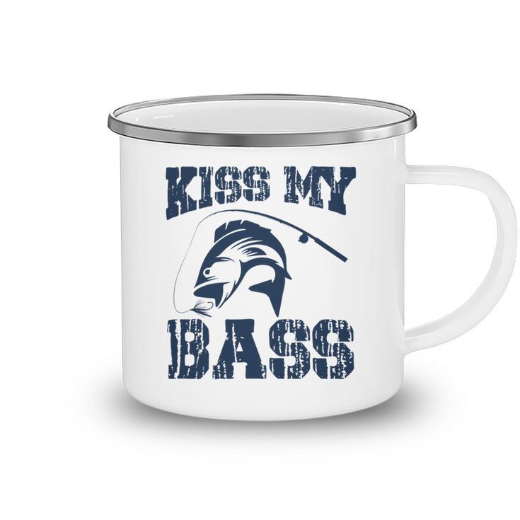 Love Fishing Kiss My Bass Camping Mug