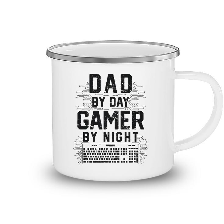Mens Dad By Day Gamer By Night Funny Fathers Day Gaming Gift Camping Mug