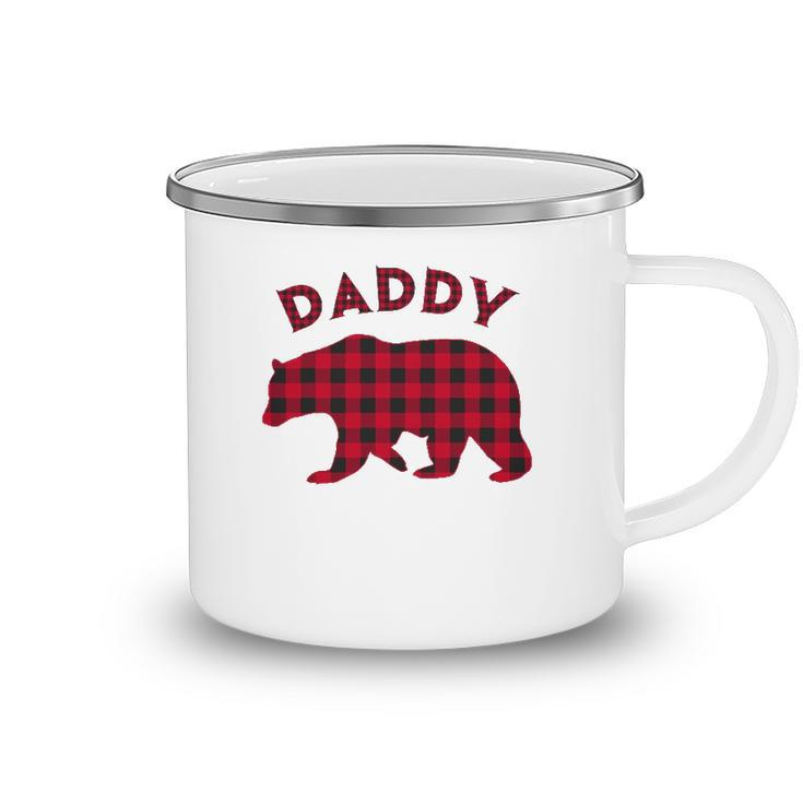 Mens Daddy Bear Red Plaid Christmas Buffalo Pajama Gift Camping Mug