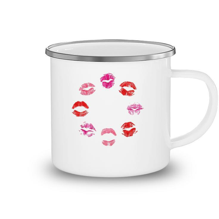 Mens Kiss Lipstick Print Lip Design Makeup Cute And Trendy Design  Camping Mug