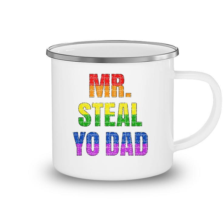 Mens Mister Steal Your Dad Gay Pride Jokes Camping Mug