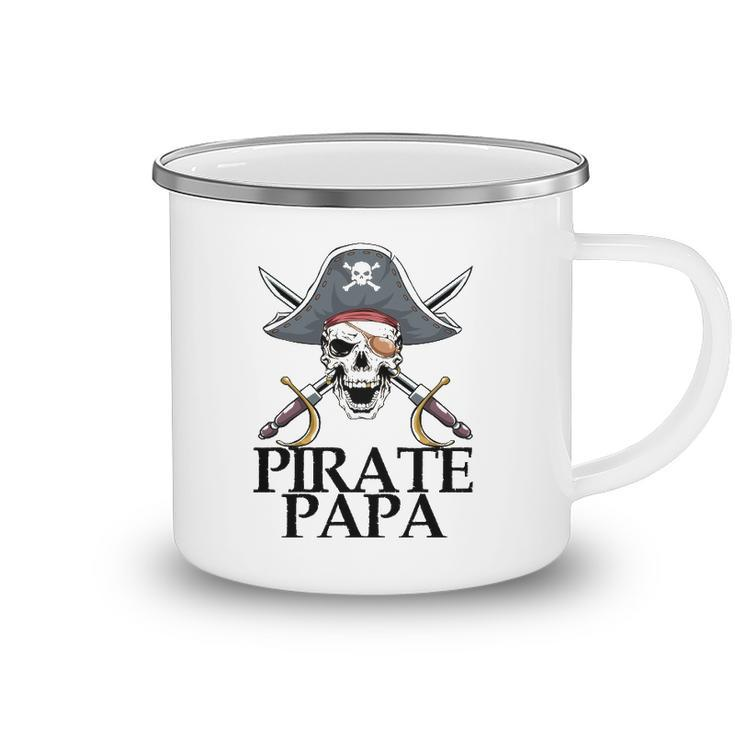 Mens Pirate Papa Captain Sword Gift Funny Halloween Camping Mug