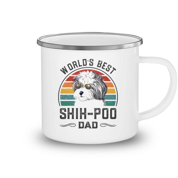 Mens Worlds Best Shih Poo Dad Vintage Dog Dad Camping Mug