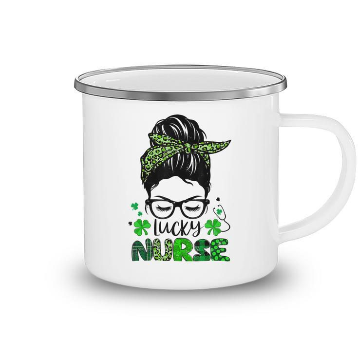 One Lucky Nurse St Patricks Day For Women Funny Nurse Camping Mug
