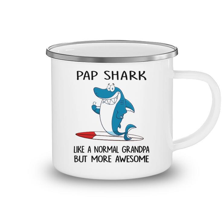 Pap Grandpa Gift Pap Shark Like A Normal Grandpa But More Awesome Camping Mug