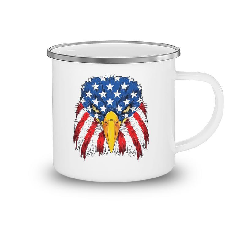 Patriotic Eagle 4Th Of July Usa American Flag Merica Men Kid Camping Mug
