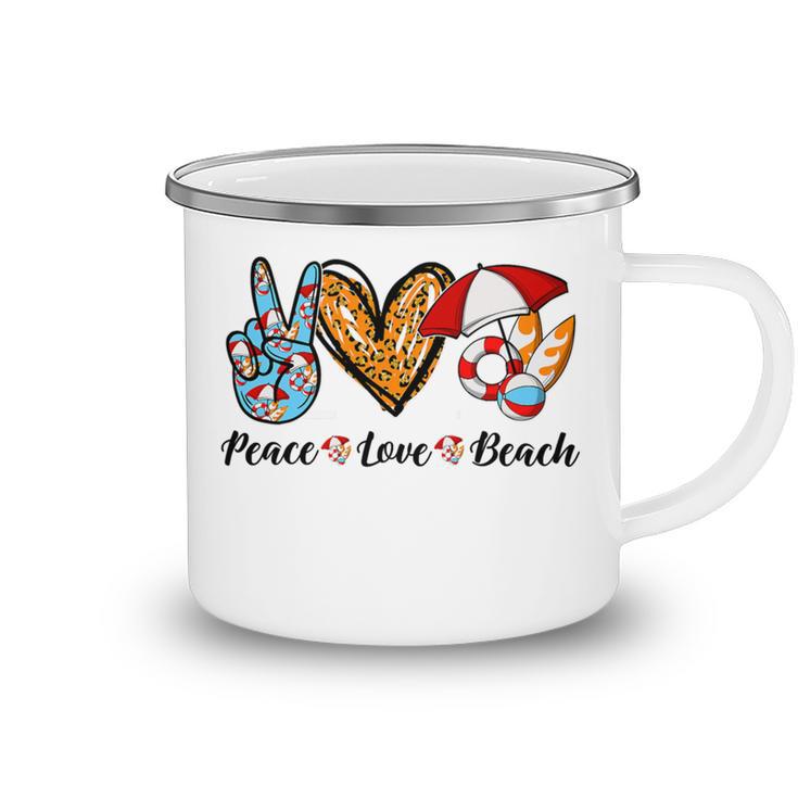 Peace Love Beach Summer Vacation 184 Shirt Camping Mug