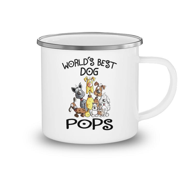 Pops Grandpa Gift   Worlds Best Dog Pops Camping Mug