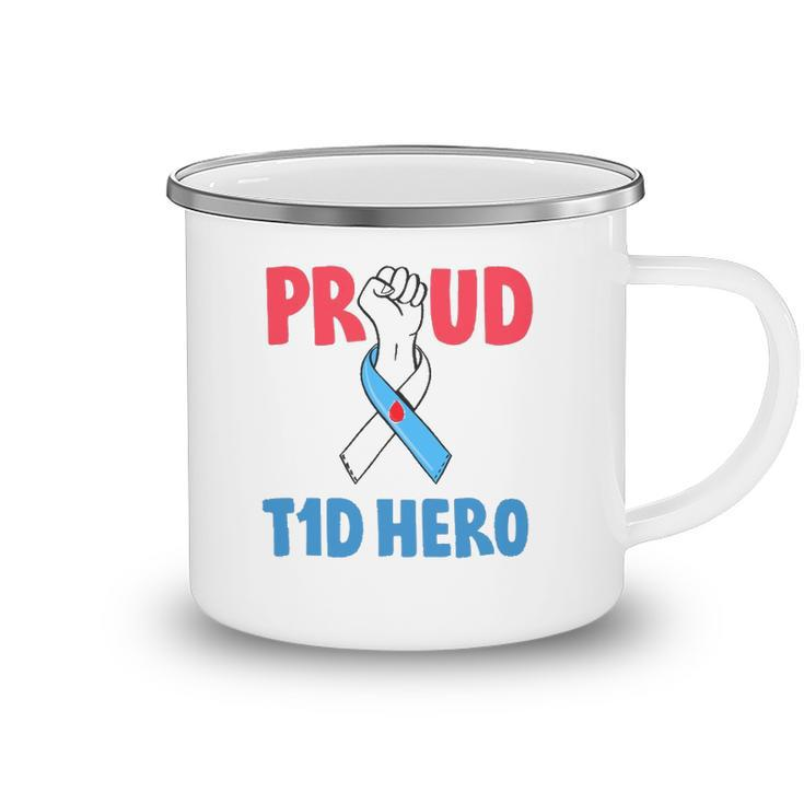 Type 1 Diabetes Awareness Proud Dad T1d Hero Diabetes Dad  Camping Mug