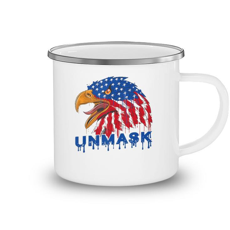 Unmask No Mask Usa Flag Eagle Patriotic Independence Day Camping Mug