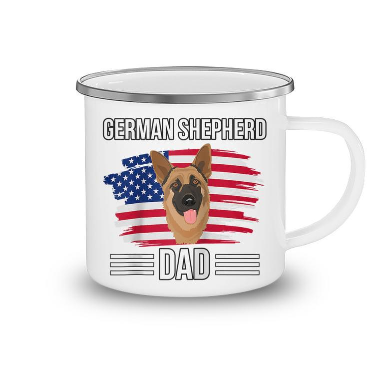 Usa Us Flag 4Th Of July Fathers Day German Shepherd Dad  Camping Mug