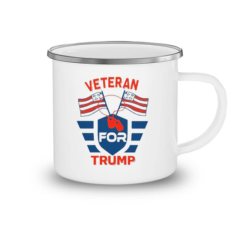 Veteran For Trump Flag Happy July 4Th Camping Mug