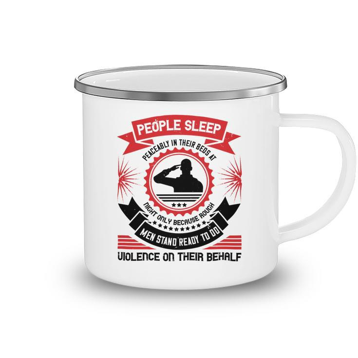 Veterans Day Gifts People Sleep Peaceably In Their Beds At Night Camping Mug