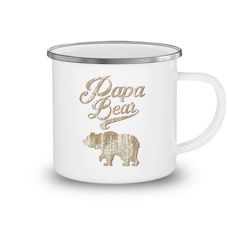 Vintage Papa Bear Dad Fathers Day Father Gift Tee Camping Mug