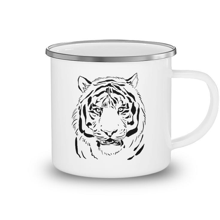 White Tiger Head For Men And Tiger Dad And Tiger Lover Camping Mug