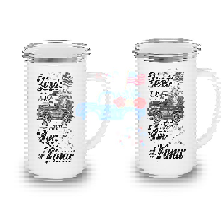 Women 4Th July American Flag Patriotic Blessed Mom Mamaw  Camping Mug