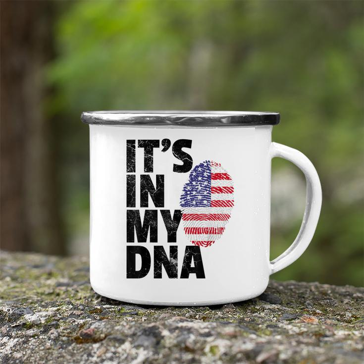 4Th Of July American Pride Its In My Dna Usa Flag Mens Dad Camping Mug