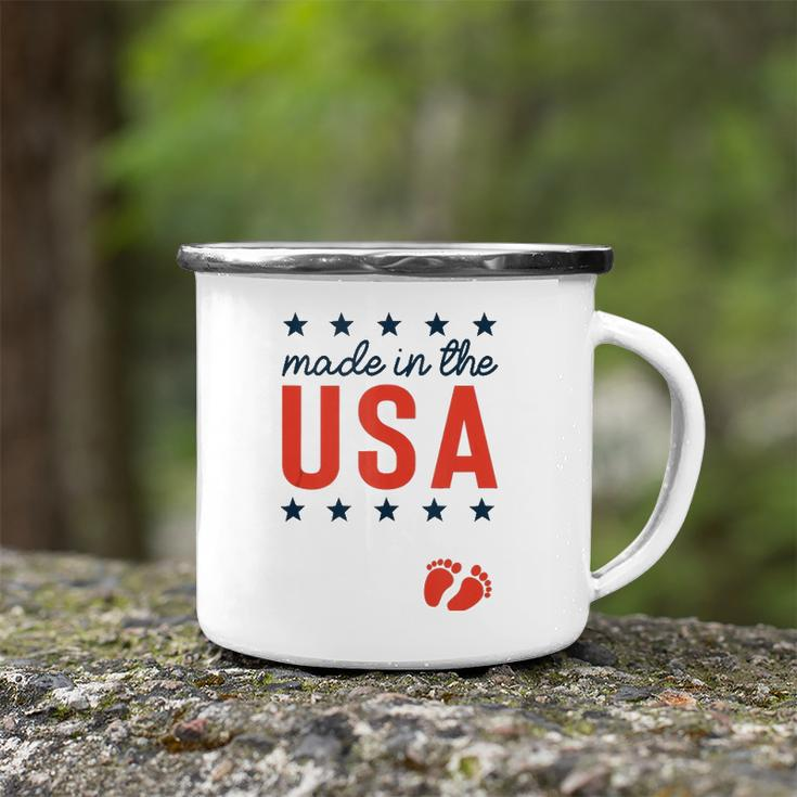 4Th Of July Baby Pregnancy Announcement Made In The Usa Camping Mug