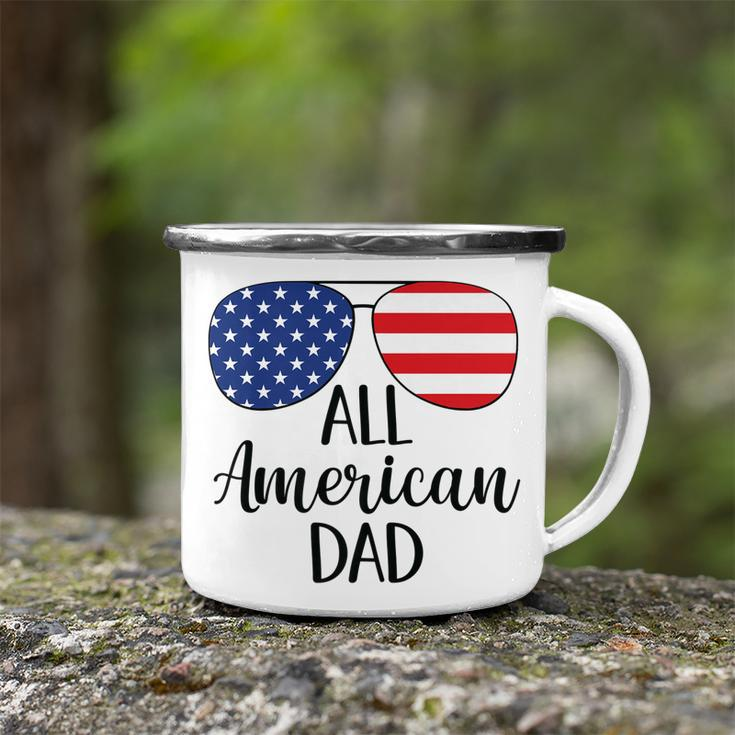 All American Dad Father 4Th Of July Usa Flag Sunglasses Camping Mug