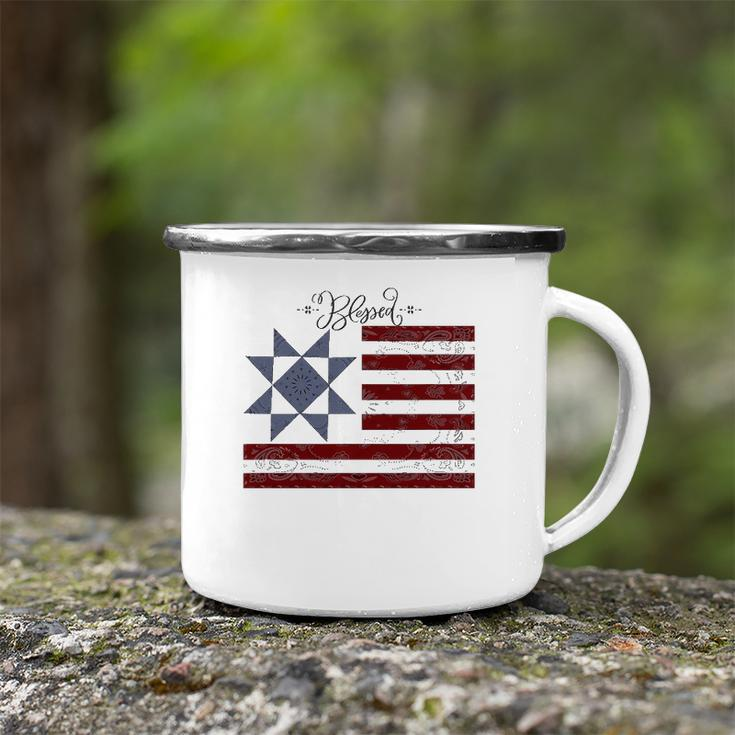 Barn Quilt July 4Th Gifts Vintage Usa Flag S Camping Mug