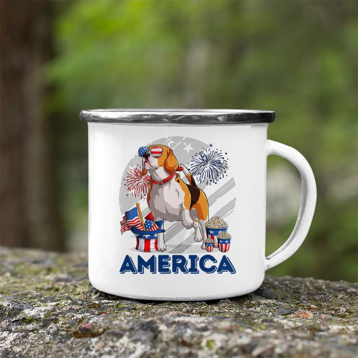 Beagle American Flag Sunglasses 708 Shirt Camping Mug