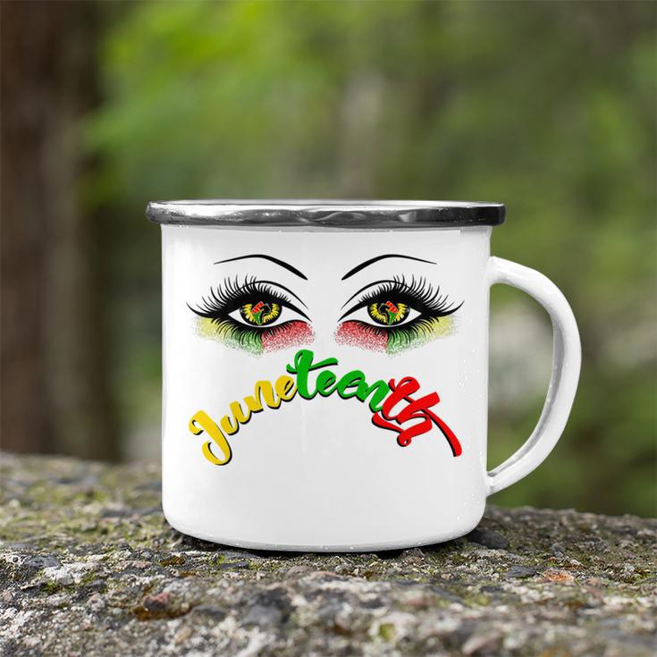 Bright Eyes Juneteenth African American Eye Black Flag V2 Camping Mug