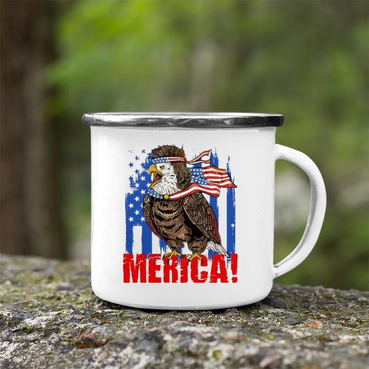 Eagle American Flag Usa Flag Mullet Eagle 4Th Of July Merica Camping Mug
