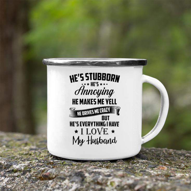 Family I Love My Husband Camping Mug