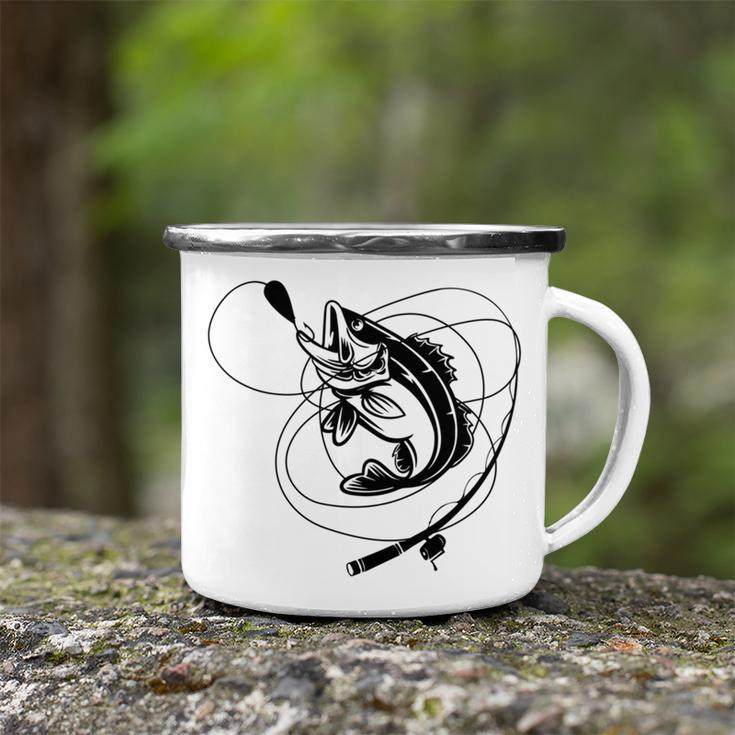 Fishing Bass Sticker Camping Mug