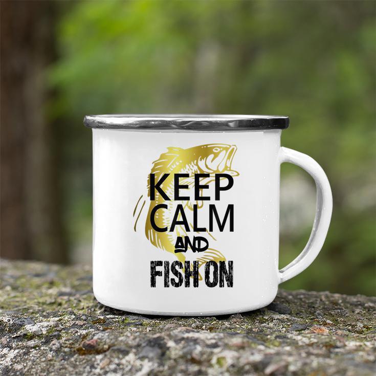 Fishing Keep Calm And Fish On Funny Novelty V2 Camping Mug