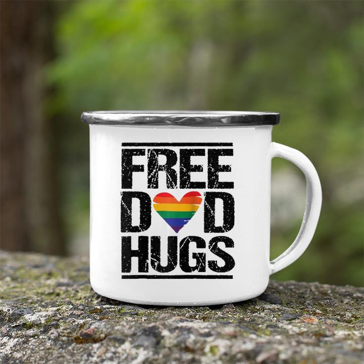 Free Dad Hugs Lgbtq Pride Stepfather Daddy Papa Design Raglan Baseball Tee Camping Mug
