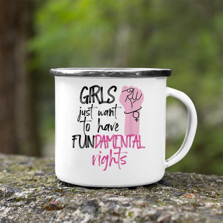 Girls Just Wanna Have Fundamental Human Rights Funny V2 Camping Mug