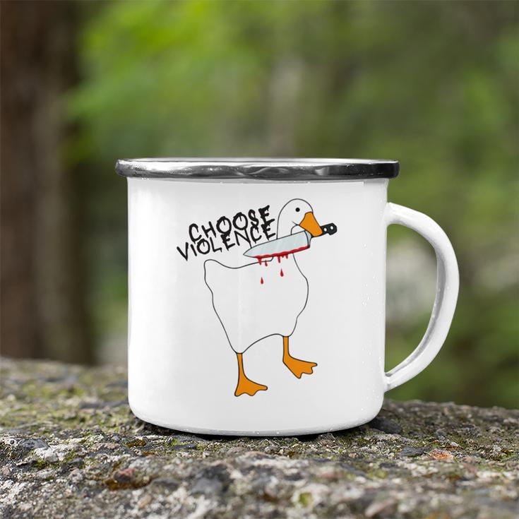 Goose With Knife Sticker Goose Sticker Funny Quotes Funny Animal Stickerspeace Was Never An Option Camping Mug