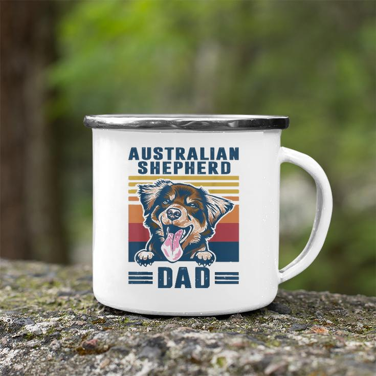 Mens Australian Shepherd Dad Father Retro Australian Shepherd Camping Mug