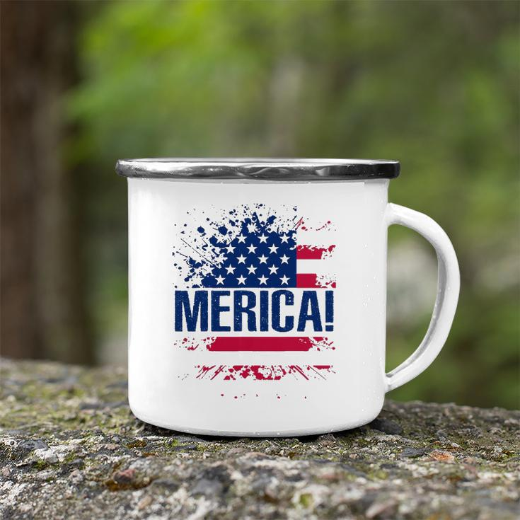 Merica S Vintage Usa Flag Merica Tee Camping Mug