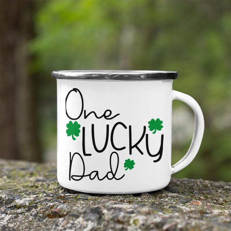 One Lucky Dad Funny St Patrick Day Camping Mug