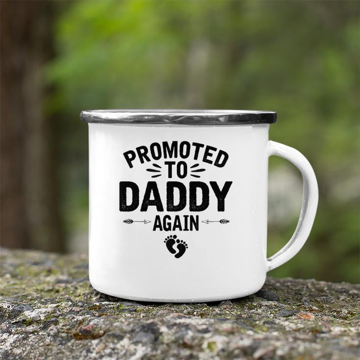 Promoted To Daddy Again Vintage Fathers Day For Dad Camping Mug