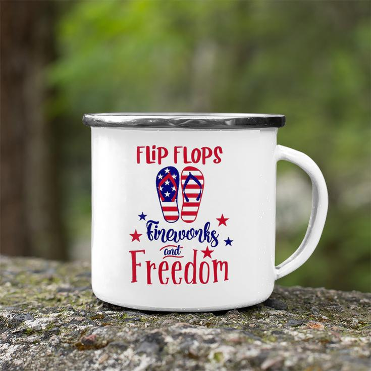 Womens July 4Th Flip Flops Fireworks & Freedom 4Th Of July Party V-Neck Camping Mug