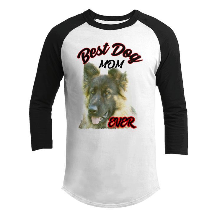 Best Dog Mom Ever  German Shepherd Youth Raglan Shirt