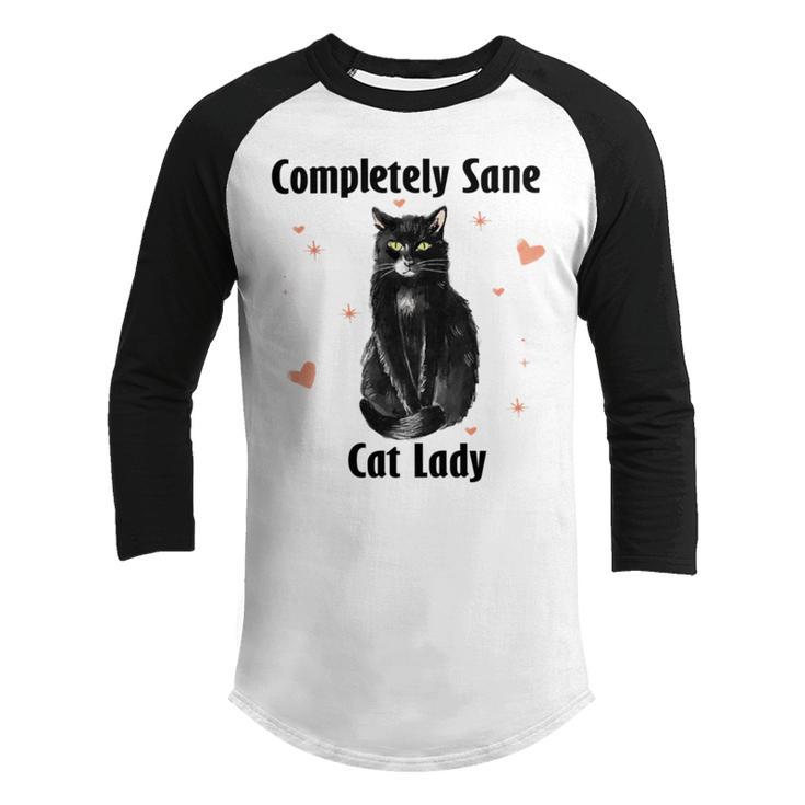 Completely Sane Cat Lady  Cat Lover  Cute Kitty Youth Raglan Shirt