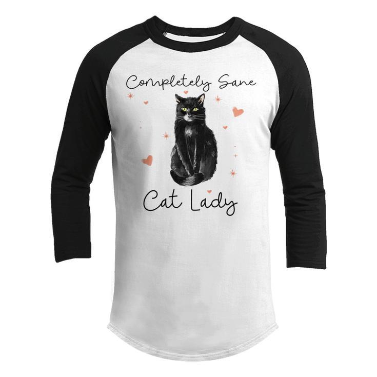 Completely Sane Cat Lady  Cat Lover  Youth Raglan Shirt