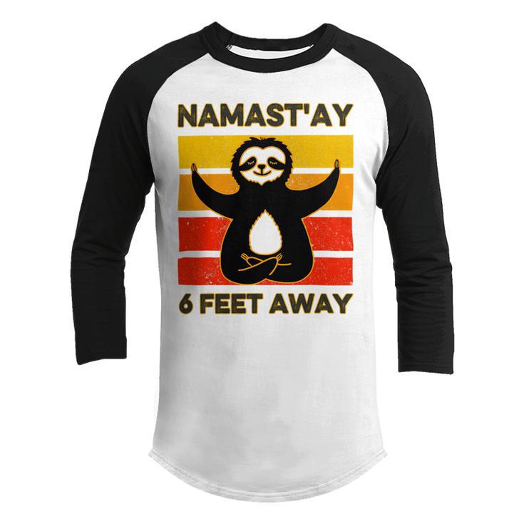 Funny Cute Sloth Yoga Namastay Social 863 Shirt Youth Raglan Shirt