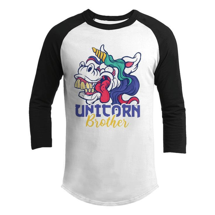 Funny Unicorn Design For Girls And Woman Unicorn Brother Youth Raglan Shirt