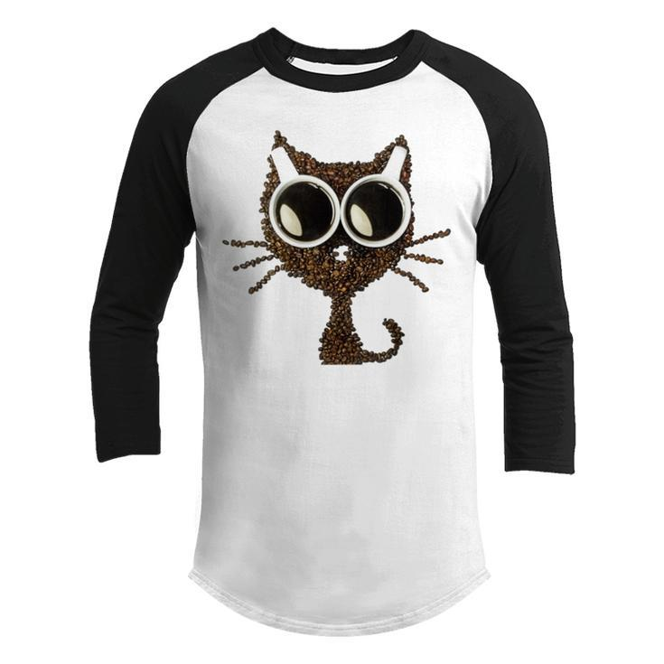 Good Days Start With Coffee And Cat  Youth Raglan Shirt