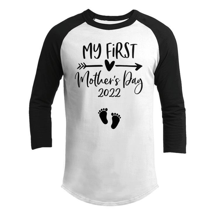 Happy Mothers Day 2022 Mommy My First Mothers Day  V2 Youth Raglan Shirt