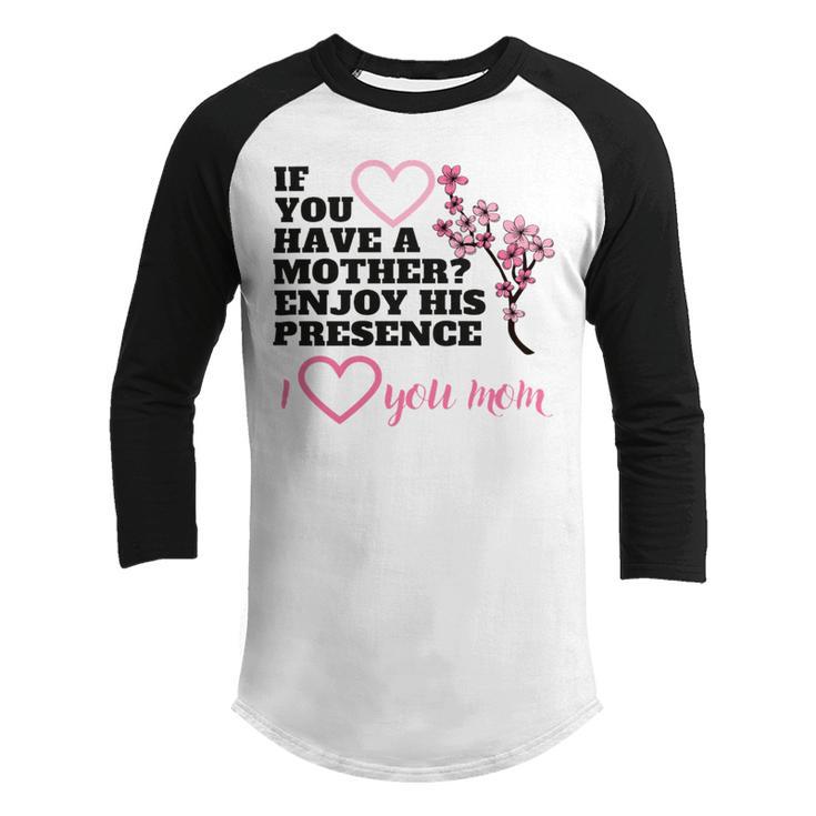 I Love You Mom Youth Raglan Shirt